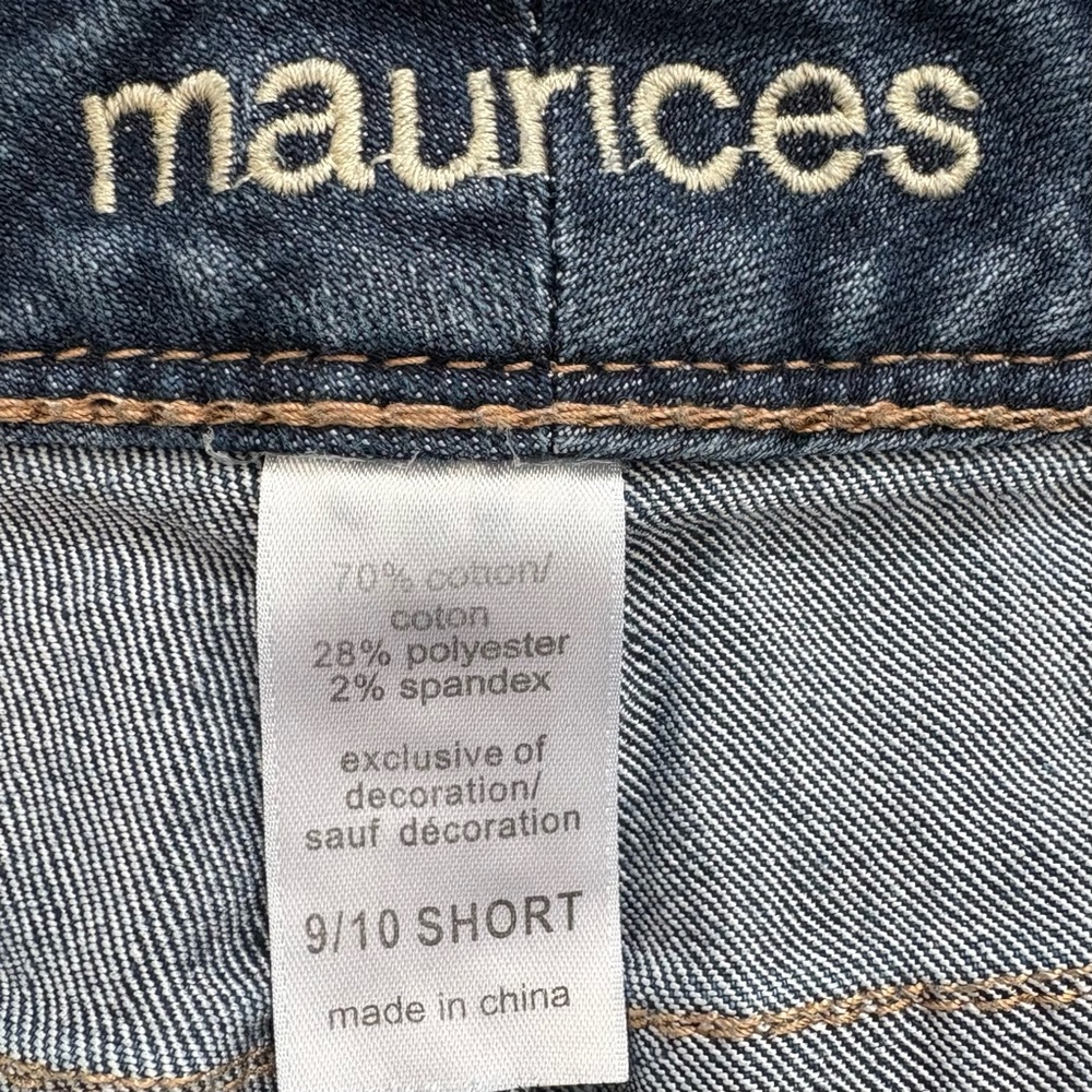MAURICES Dark Wash Straight Bootcut Jeans Mid Rise Stretch Denim 9/10 Short - Picture 3 of 12